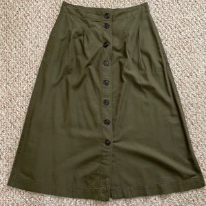 Madewell Patio Button Front Midi Skirt